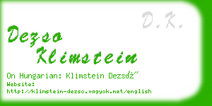 dezso klimstein business card